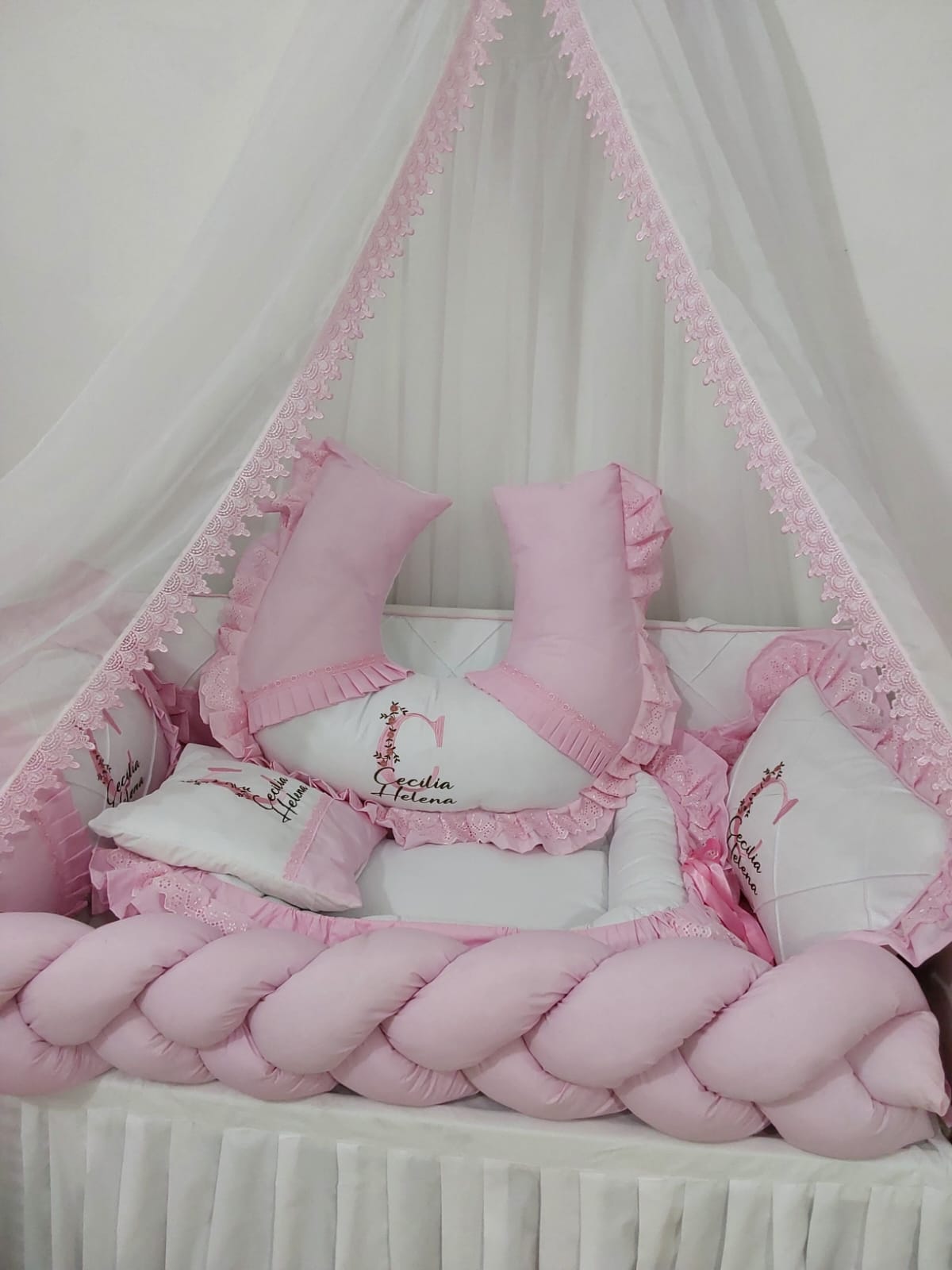 Kit de berço Rosa bb Personalizado