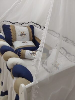 Kit de berço azul marinho Personalizado