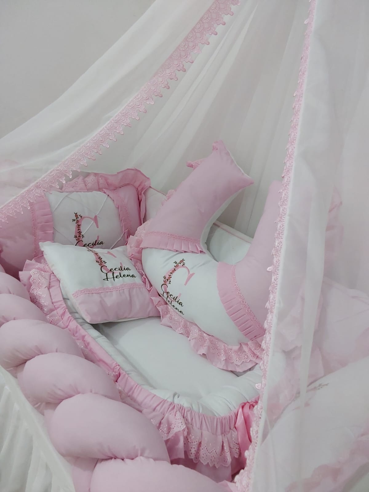 Kit de berço Rosa bb Personalizado - Imagem 2