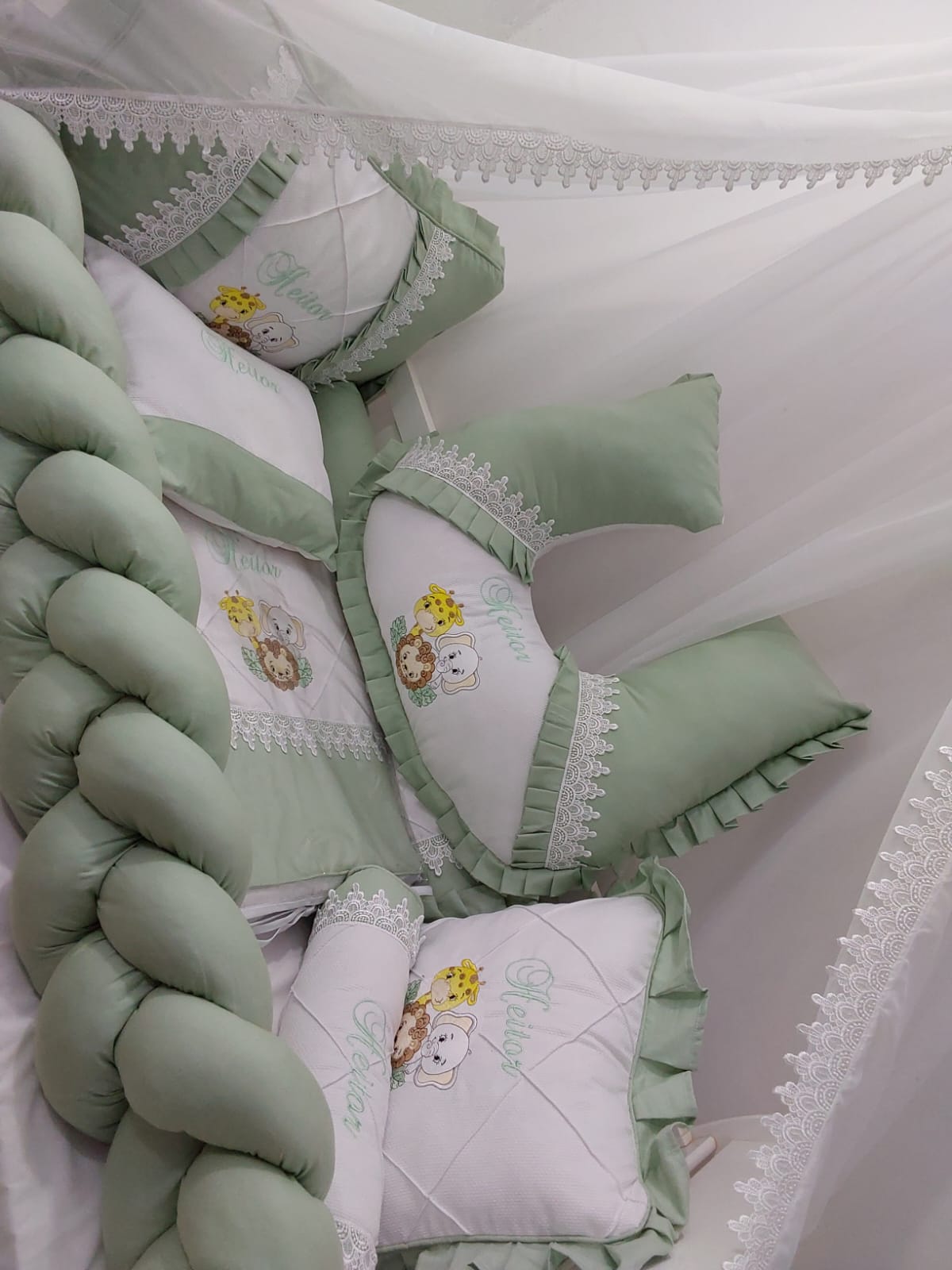 Kit de berço verde Personalizado