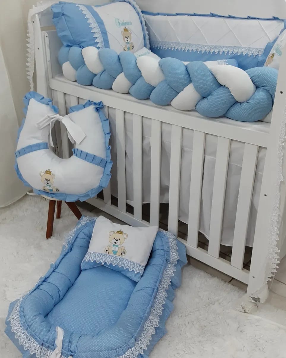 Kit de berço azul bb Personalizado - Imagem 2