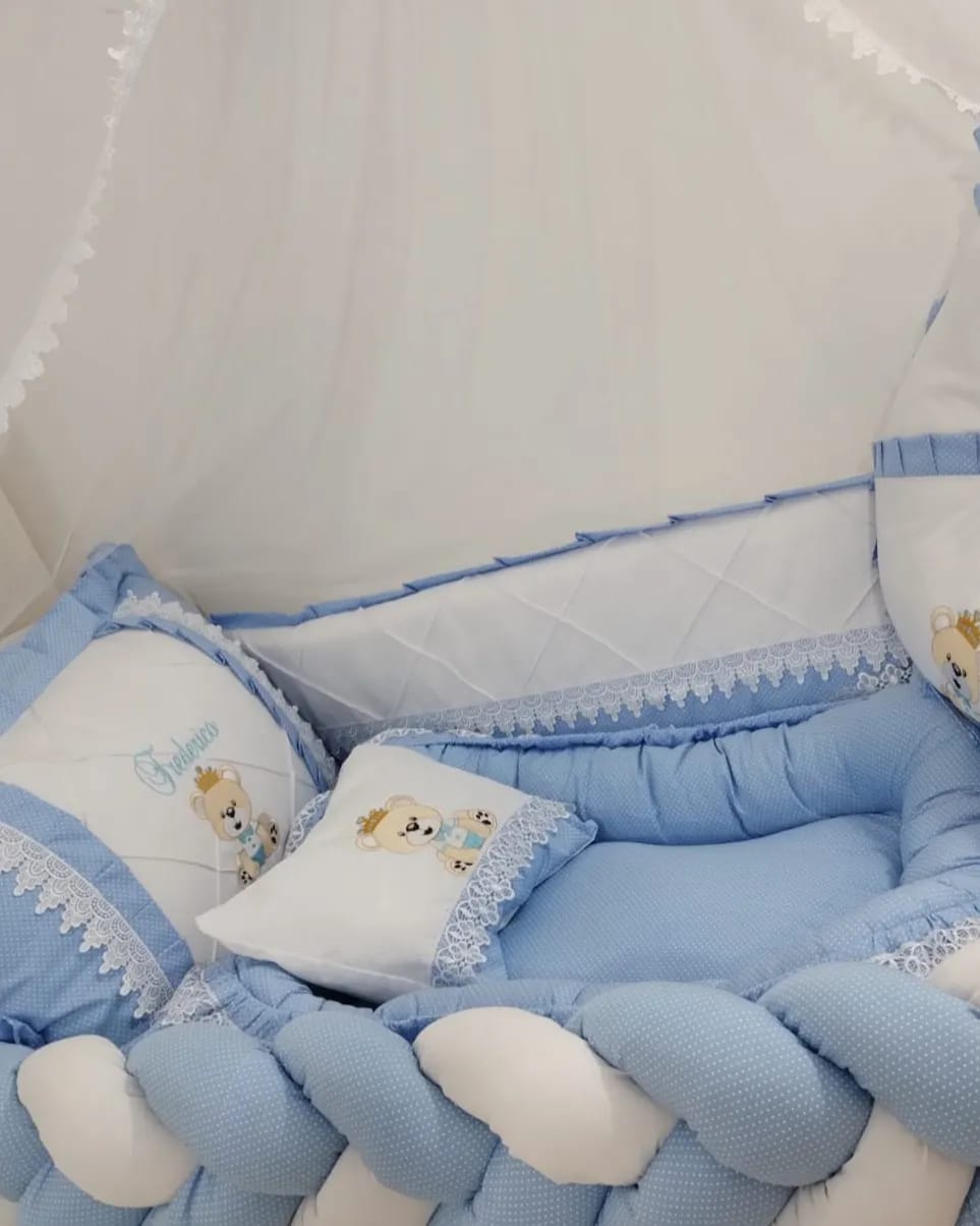 Kit de berço azul bb Personalizado - Imagem 3